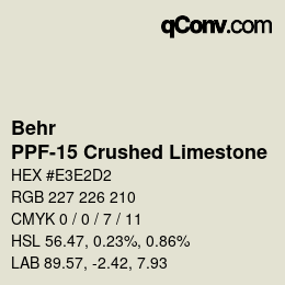 Farbcode: Behr - PPF-15 Crushed Limestone | qconv.com