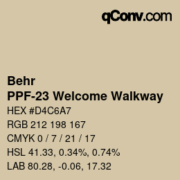 カラーコード: Behr - PPF-23 Welcome Walkway | qconv.com
