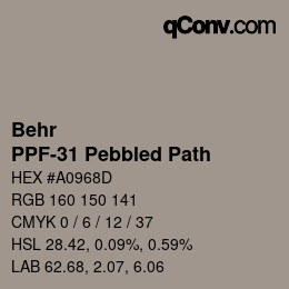 Farbcode: Behr - PPF-31 Pebbled Path | qconv.com
