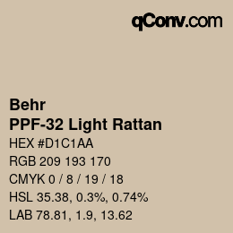 カラーコード: Behr - PPF-32 Light Rattan | qconv.com