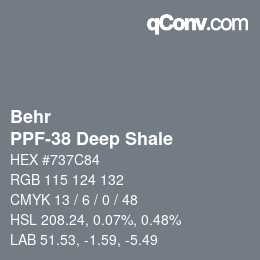 カラーコード: Behr - PPF-38 Deep Shale | qconv.com