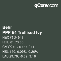 Código de color: Behr - PPF-54 Trellised Ivy | qconv.com