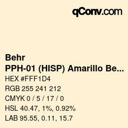 Color code: Behr - PPH-01 (HISP) Amarillo Bebito | qconv.com