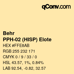 Color code: Behr - PPH-02 (HISP) Elote | qconv.com