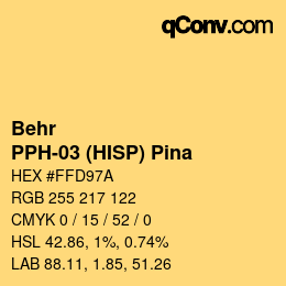 カラーコード: Behr - PPH-03 (HISP) Pina | qconv.com