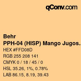Color code: Behr - PPH-04 (HISP) Mango Jugoso | qconv.com