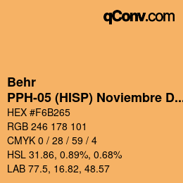 Farbcode: Behr - PPH-05 (HISP) Noviembre Dorado | qconv.com