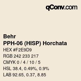 カラーコード: Behr - PPH-06 (HISP) Horchata | qconv.com