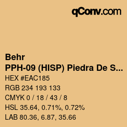 Color code: Behr - PPH-09 (HISP) Piedra De Sol | qconv.com