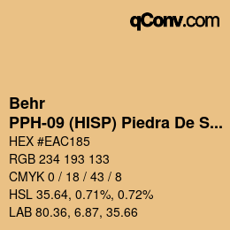 カラーコード: Behr - PPH-09 (HISP) Piedra De Sol | qconv.com