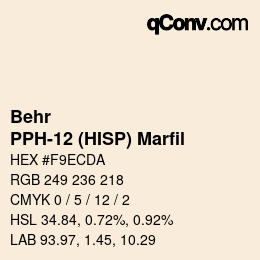 Color code: Behr - PPH-12 (HISP) Marfil | qconv.com