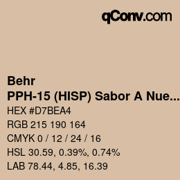 カラーコード: Behr - PPH-15 (HISP) Sabor A Nuez | qconv.com