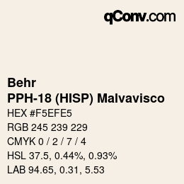 カラーコード: Behr - PPH-18 (HISP) Malvavisco | qconv.com