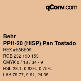 Color code: Behr - PPH-20 (HISP) Pan Tostado | qconv.com