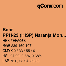 カラーコード: Behr - PPH-23 (HISP) Naranja Monarca | qconv.com