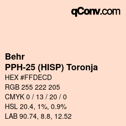 Código de color: Behr - PPH-25 (HISP) Toronja | qconv.com