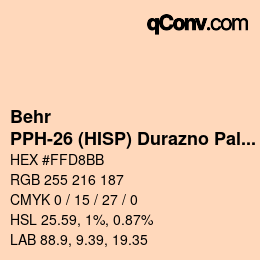 Color code: Behr - PPH-26 (HISP) Durazno Palido | qconv.com