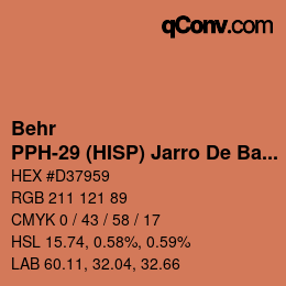 Color code: Behr - PPH-29 (HISP) Jarro De Barro | qconv.com