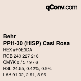 カラーコード: Behr - PPH-30 (HISP) Casi Rosa | qconv.com