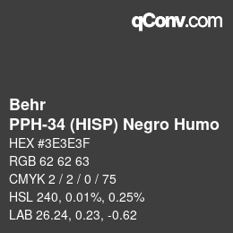 Color code: Behr - PPH-34 (HISP) Negro Humo | qconv.com
