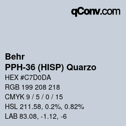 カラーコード: Behr - PPH-36 (HISP) Quarzo | qconv.com