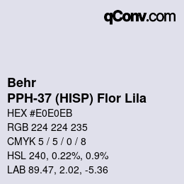 Color code: Behr - PPH-37 (HISP) Flor Lila | qconv.com