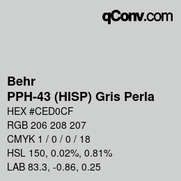 Farbcode: Behr - PPH-43 (HISP) Gris Perla | qconv.com