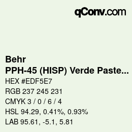 カラーコード: Behr - PPH-45 (HISP) Verde Pastel | qconv.com
