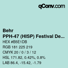 Code couleur: Behr - PPH-47 (HISP) Festival De Verano | qconv.com