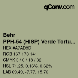 Color code: Behr - PPH-54 (HISP) Verde Tortuga | qconv.com