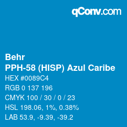 カラーコード: Behr - PPH-58 (HISP) Azul Caribe | qconv.com