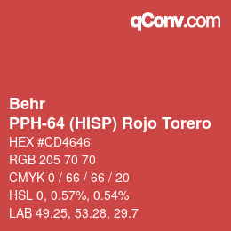 カラーコード: Behr - PPH-64 (HISP) Rojo Torero | qconv.com
