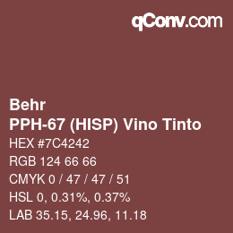 Color code: Behr - PPH-67 (HISP) Vino Tinto | qconv.com