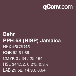 カラーコード: Behr - PPH-68 (HISP) Jamaica | qconv.com