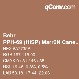 カラーコード: Behr - PPH-69 (HISP) Marr0N Canela | qconv.com