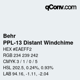 Código de color: Behr - PPL-13 Distant Windchime | qconv.com