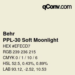 Color code: Behr - PPL-30 Soft Moonlight | qconv.com