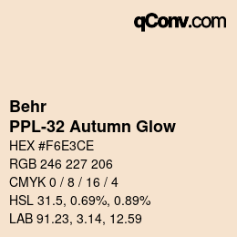 Color code: Behr - PPL-32 Autumn Glow | qconv.com