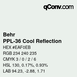 Código de color: Behr - PPL-36 Cool Reflection | qconv.com