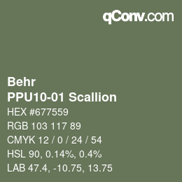 Color code: Behr - PPU10-01 Scallion | qconv.com