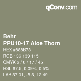 カラーコード: Behr - PPU10-17 Aloe Thorn | qconv.com