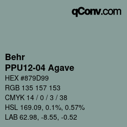 Color code: Behr - PPU12-04 Agave | qconv.com