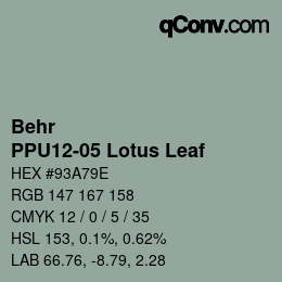 Color code: Behr - PPU12-05 Lotus Leaf | qconv.com