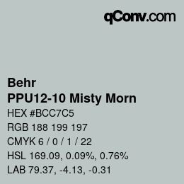 Color code: Behr - PPU12-10 Misty Morn | qconv.com