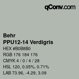 カラーコード: Behr - PPU12-14 Verdigris | qconv.com