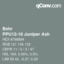 Farbcode: Behr - PPU12-16 Juniper Ash | qconv.com