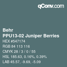 カラーコード: Behr - PPU13-02 Juniper Berries | qconv.com
