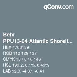 Farbcode: Behr - PPU13-04 Atlantic Shoreline | qconv.com