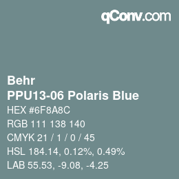 Código de color: Behr - PPU13-06 Polaris Blue | qconv.com