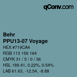 Código de color: Behr - PPU13-07 Voyage | qconv.com